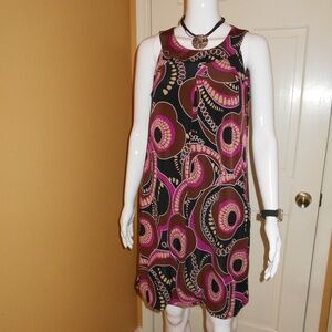 AGB Dress size 8 Plum Brown and black